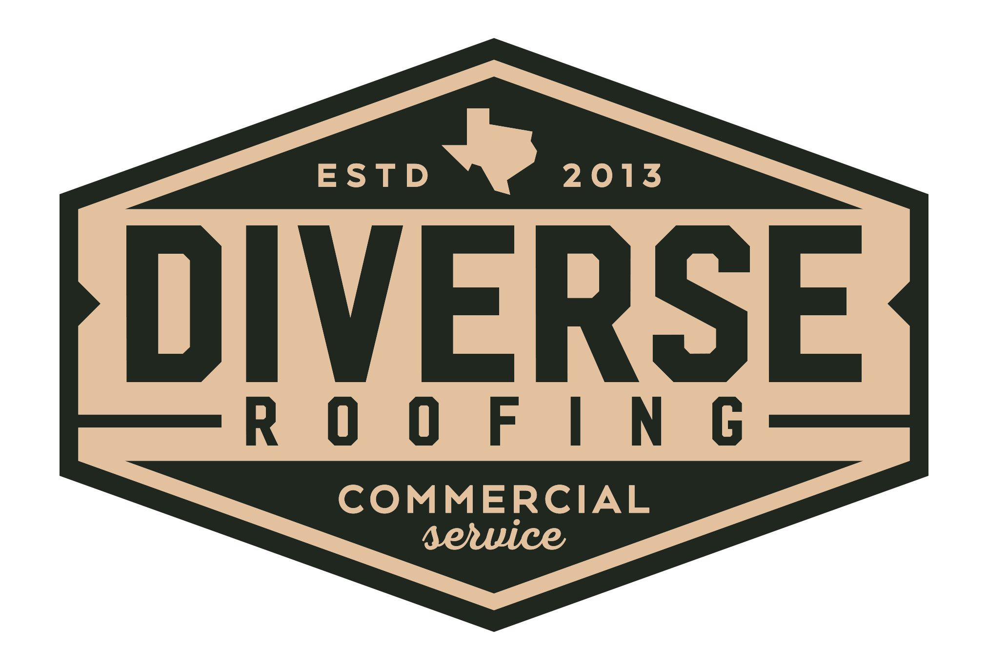 diverse roofing commercial logo design by left hand design in austin texas