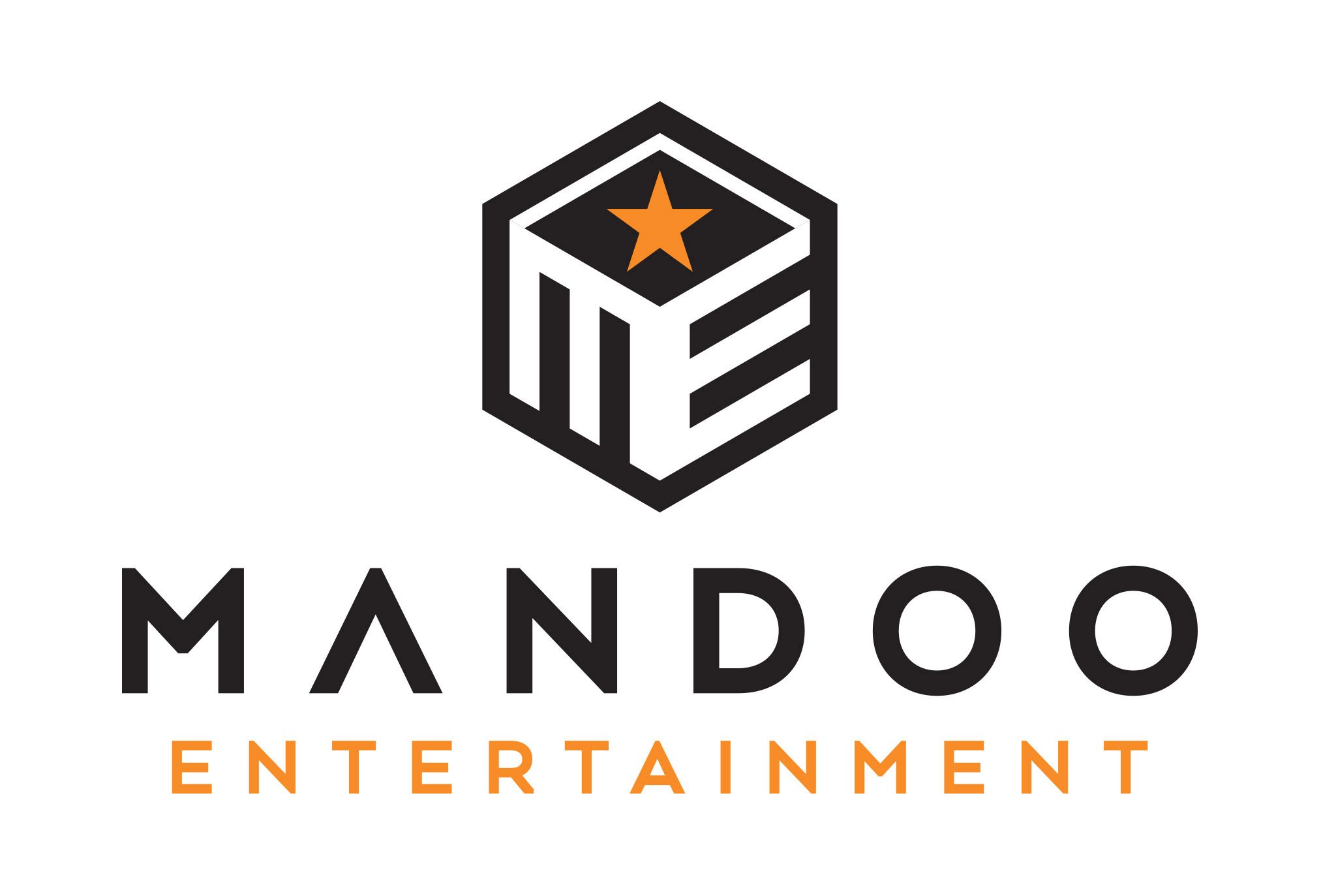 mandoo entertainment logo design by left hand design in austin texas