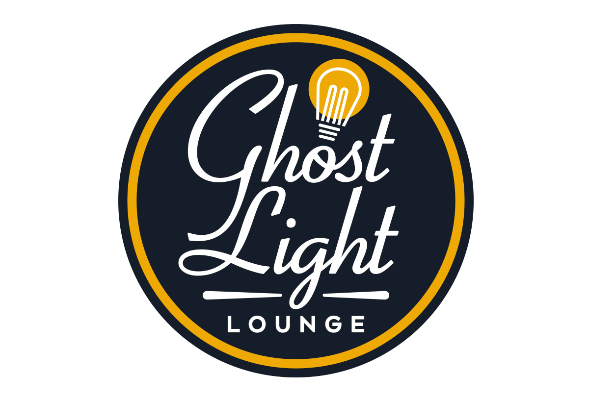 ghost light lounge bar logo design in austin texas by beau morrow for left hand design