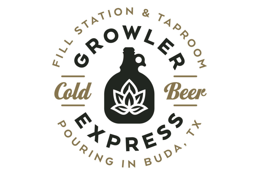 growler express bar logo design in austin texas by beau morrow for left hand design