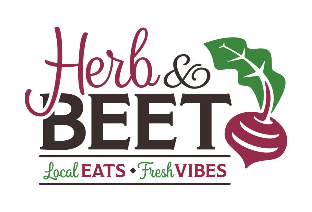 herb and beet restaurant logo design in austin texas by beau morrow for left hand design