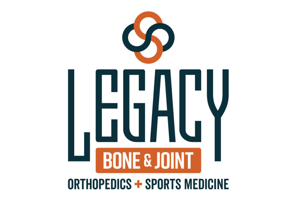 legacy bone and joint orthopedic logo design in austin texas by beau morrow for left hand design