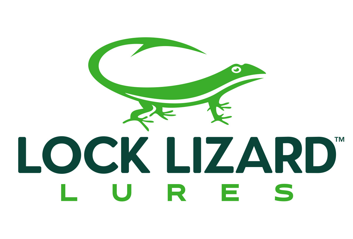 lock lizard lure logo design in austin texas by beau morrow for left hand design