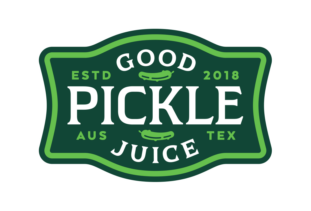 good pickle juice logo design by beau morrow for left hand design in austin texas