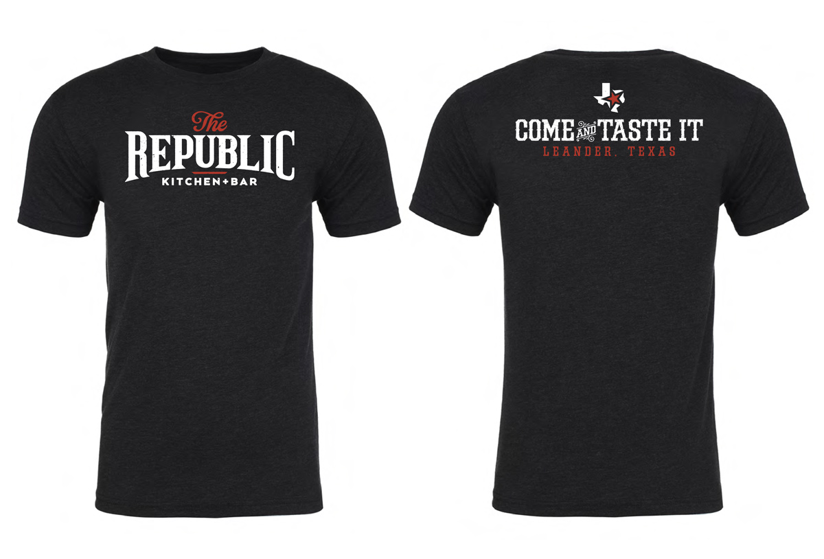 republic kitchen + bar shirt design by beau morrow for left hand design in austin texas