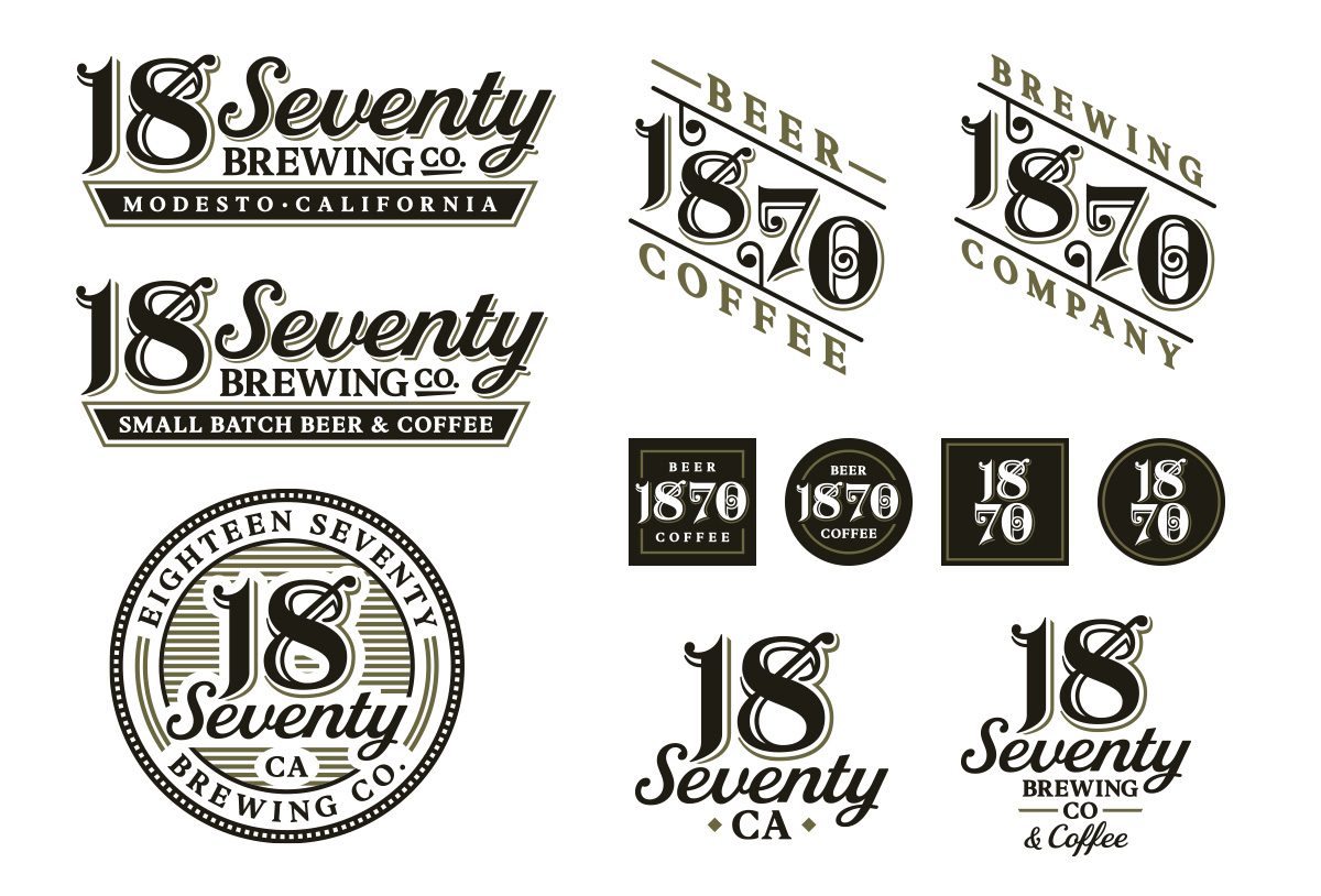 18Seventy Brewery logo design by beau morrow for left hand design in austin texas