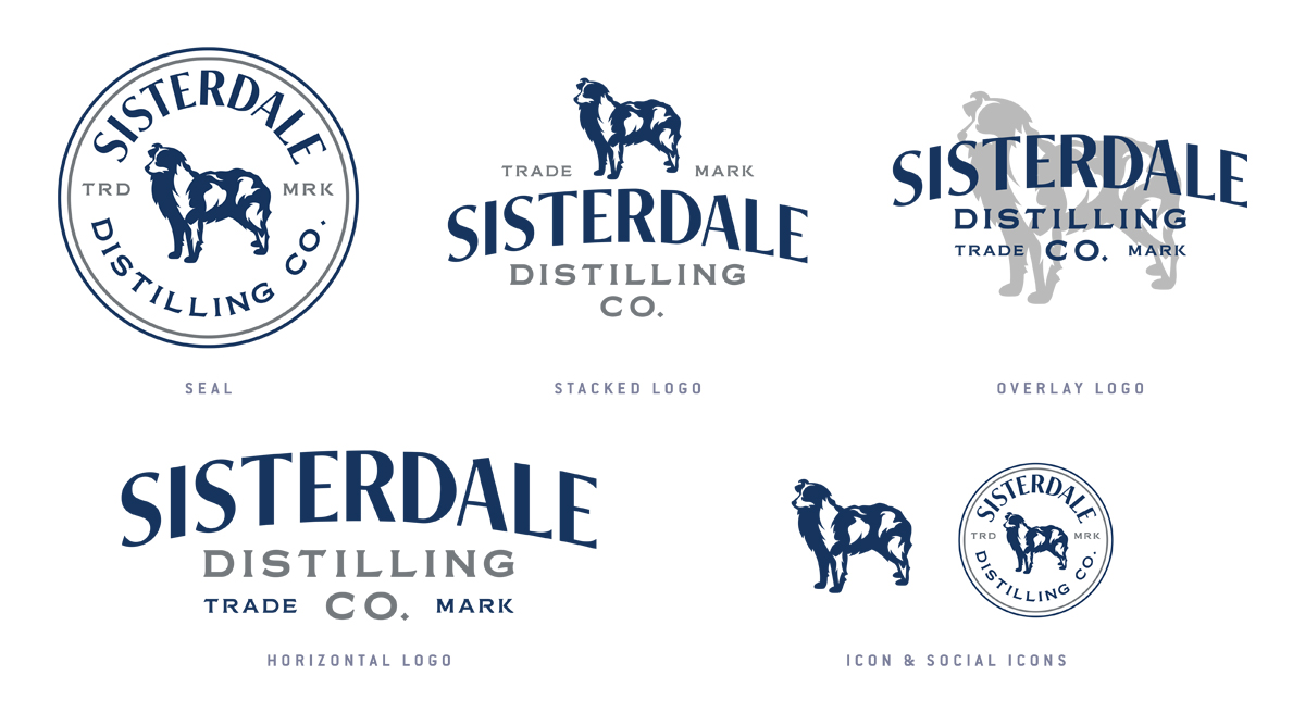 Sisterdale Distilling Co bourbon brand design by beau morrow for left hand design in austin texas
