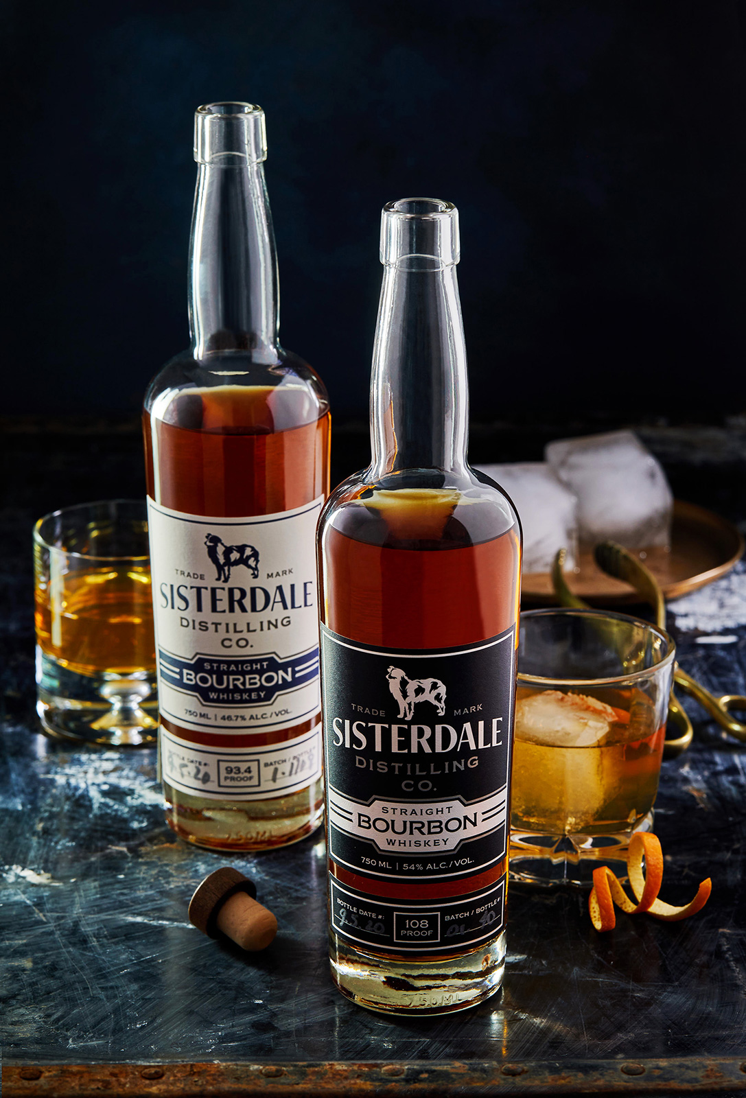 Sisterdale Distilling Co bourbon package design by beau morrow for left hand design in austin texas