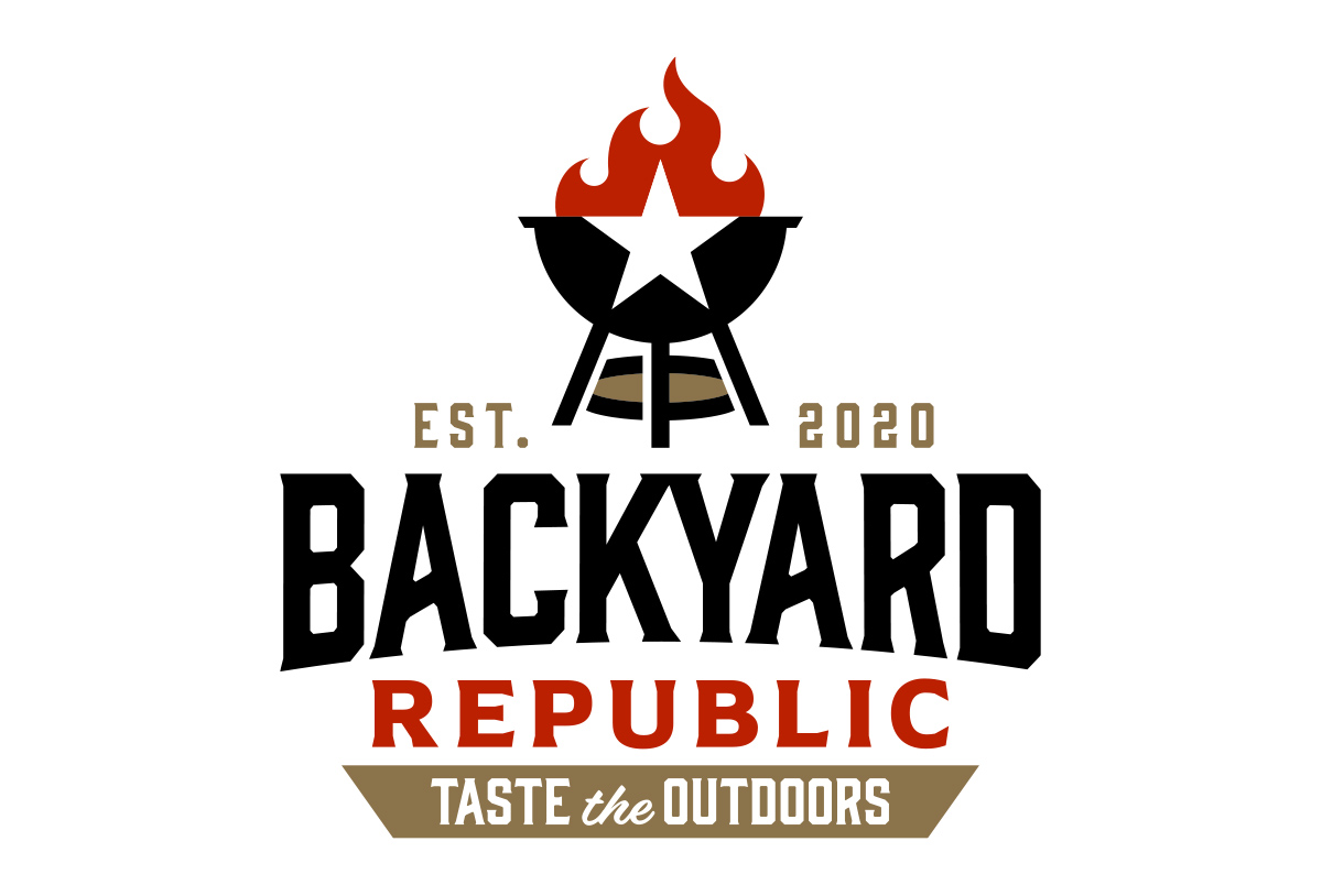 backyard republic bbq logo design by beau morrow for left hand design in austin texas