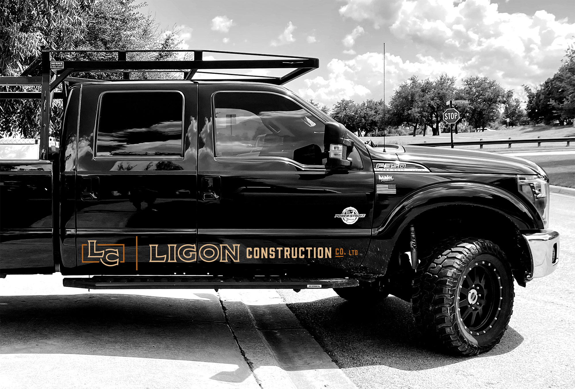 ligon construction truck decal design by beau morrow for left hand design in austin texas