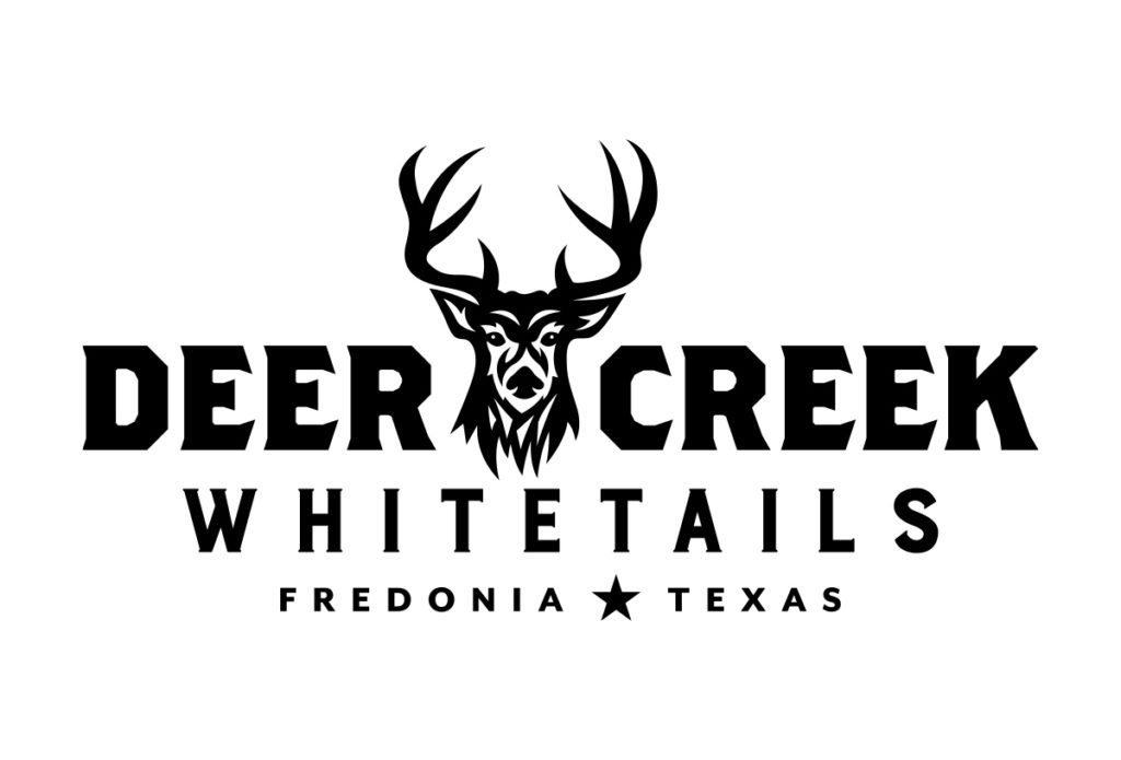Deer Creek Whitetails hunting logo design by beau morrow for left hand design in austin texas