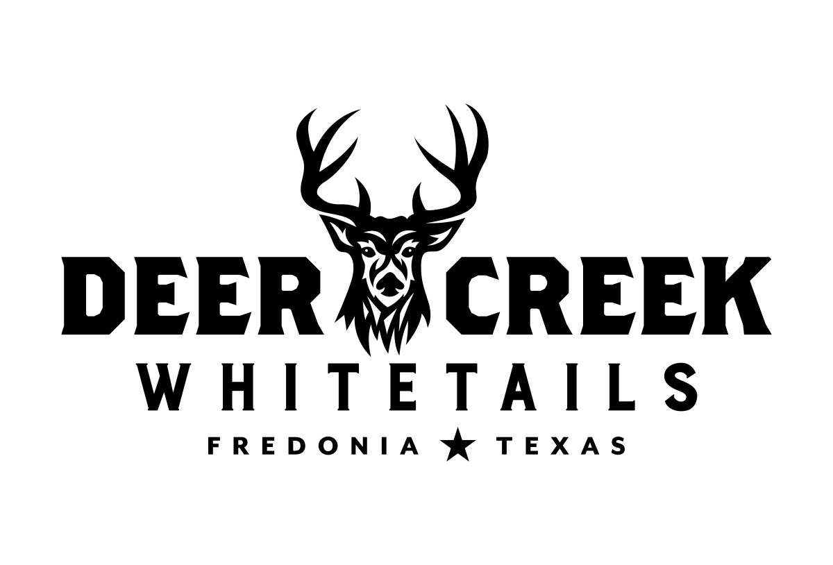 Deer Creek Whitetails hunting logo design by beau morrow for left hand design in austin texas