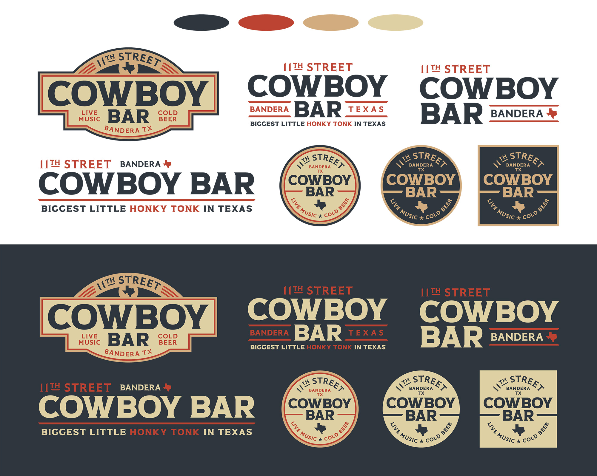 11th Street Cowboy Bar logo design by beau morrow for left hand design in austin texas