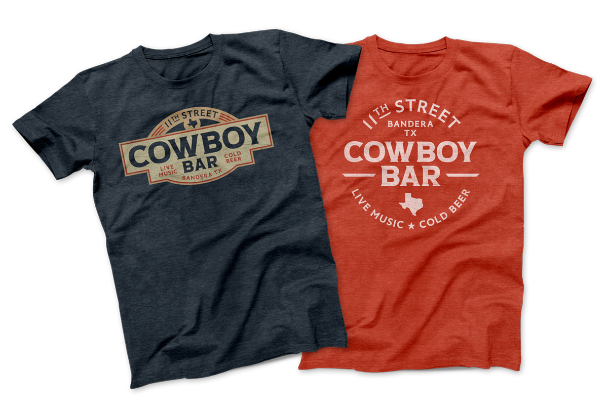 11th Street Cowboy Bar tshirt design by beau morrow for left hand design in austin texas