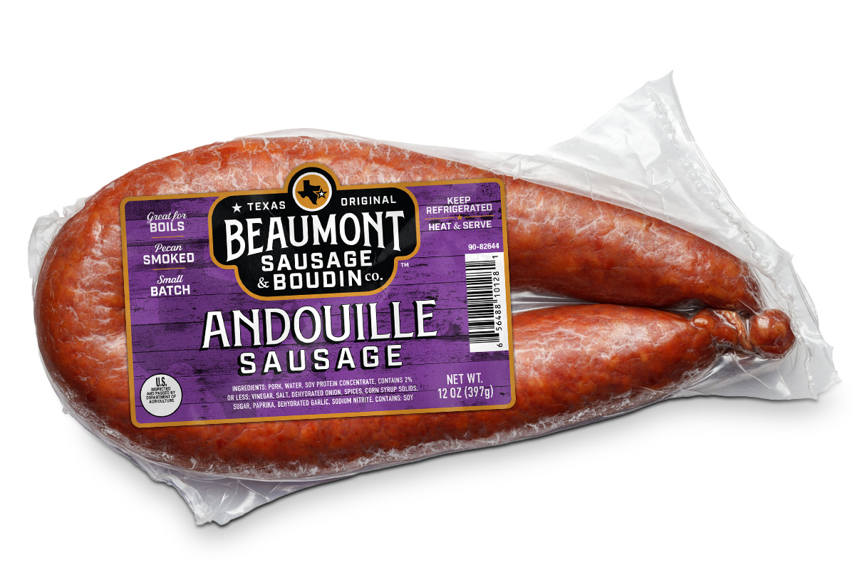 beaumont sausage package design by beau morrow for left hand design in austin texas