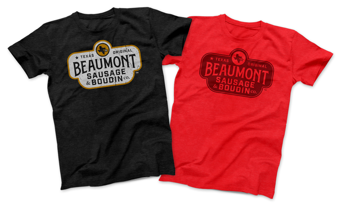 beaumont sausage tshirt design by beau morrow for left hand design in austin texas