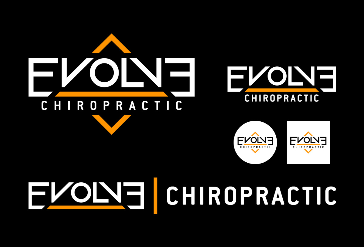 evolve chiropractic logo design by beau morrow for left hand design in austin texas
