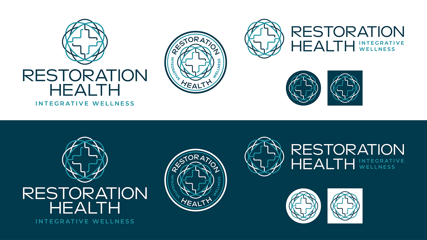 restoration health healthcare brand design by beau morrow for left hand design in austin texas