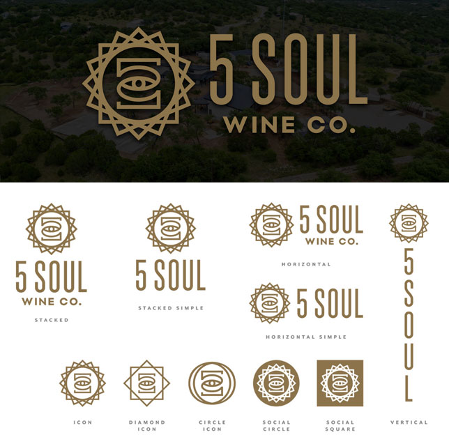 5 soul wine co logos