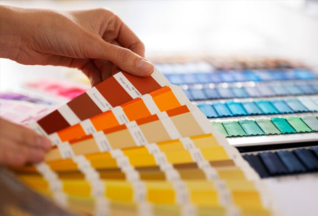 hands holding a color pallete