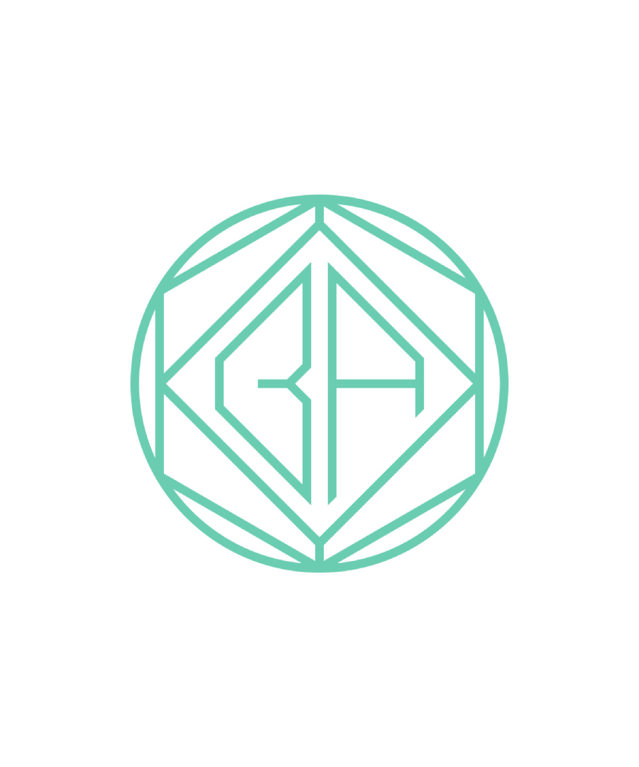 Geometric mint green logo mark for Beautymark Agency featuring the stylized initials "BA" enclosed in a circular emblem. The design uses angular lines and symmetry for a modern, polished look that reflects creativity and branding precision.