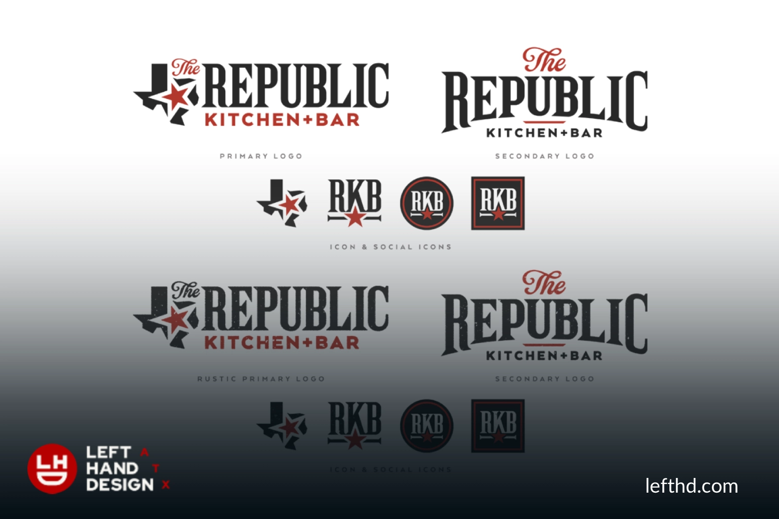 The Republic Kitchen and Bar identity application by Left Hand Design
